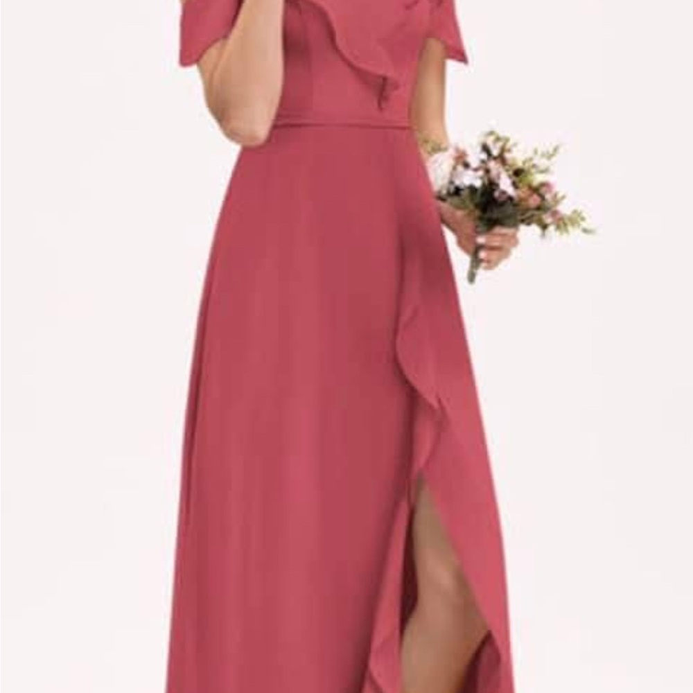 JJs House Pink Maxi Dress with Elegant Ruffles